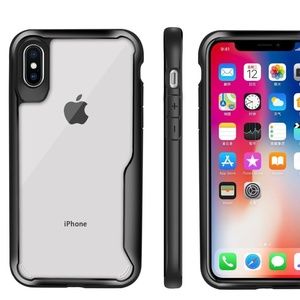 NEW Case for iPhone X Clear Case Premium TPU Hard PC Clear Back Matte Black